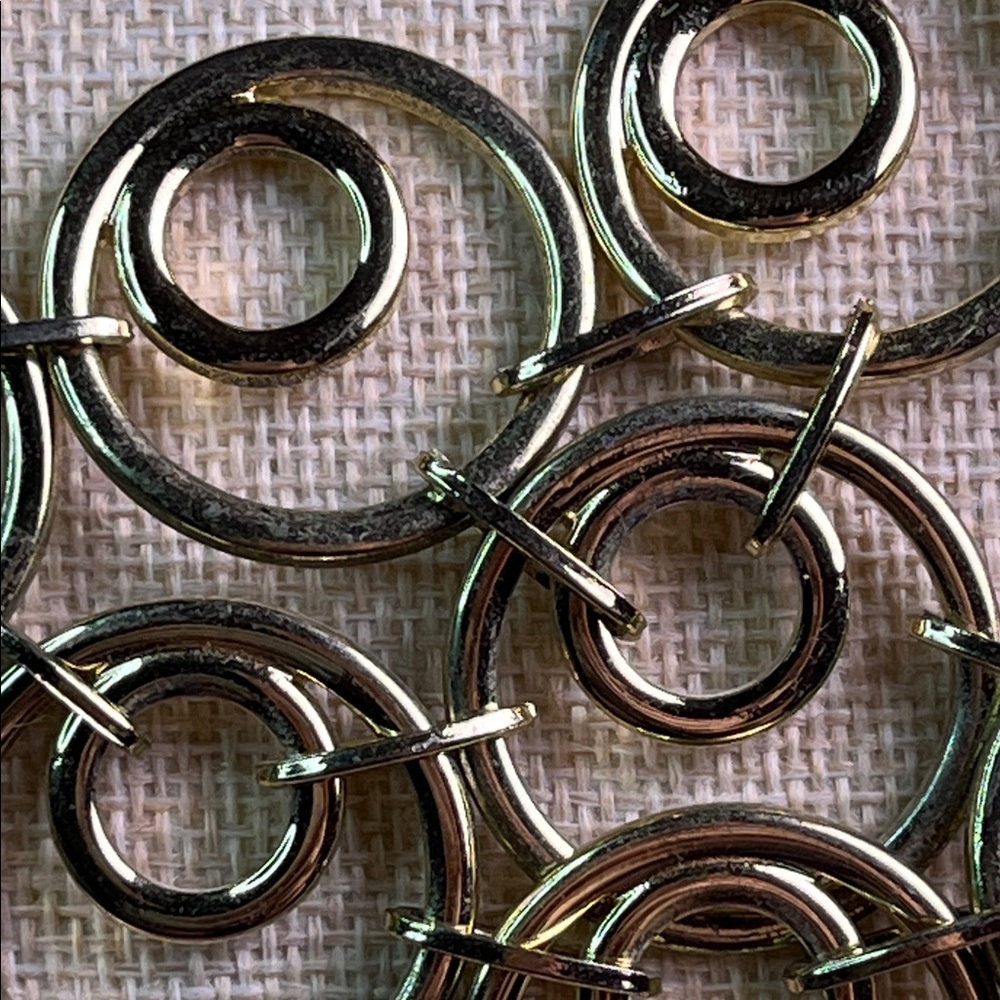 Circle Gold Linked Statement Necklace - image 2